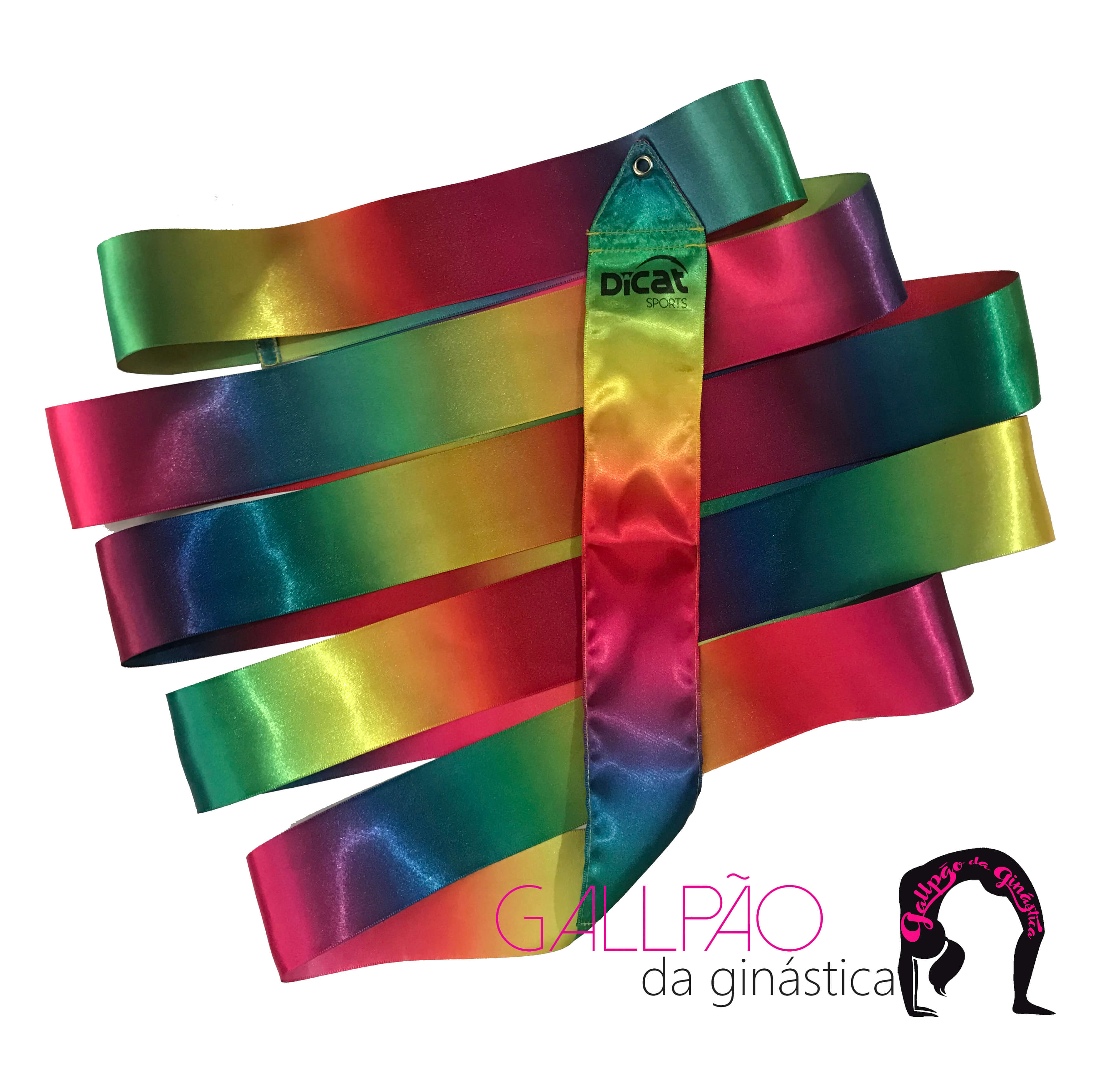 fita de ginástica rítmica em cetim arco íris